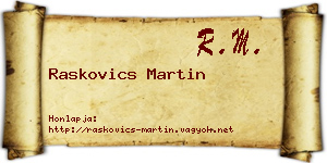 Raskovics Martin névjegykártya